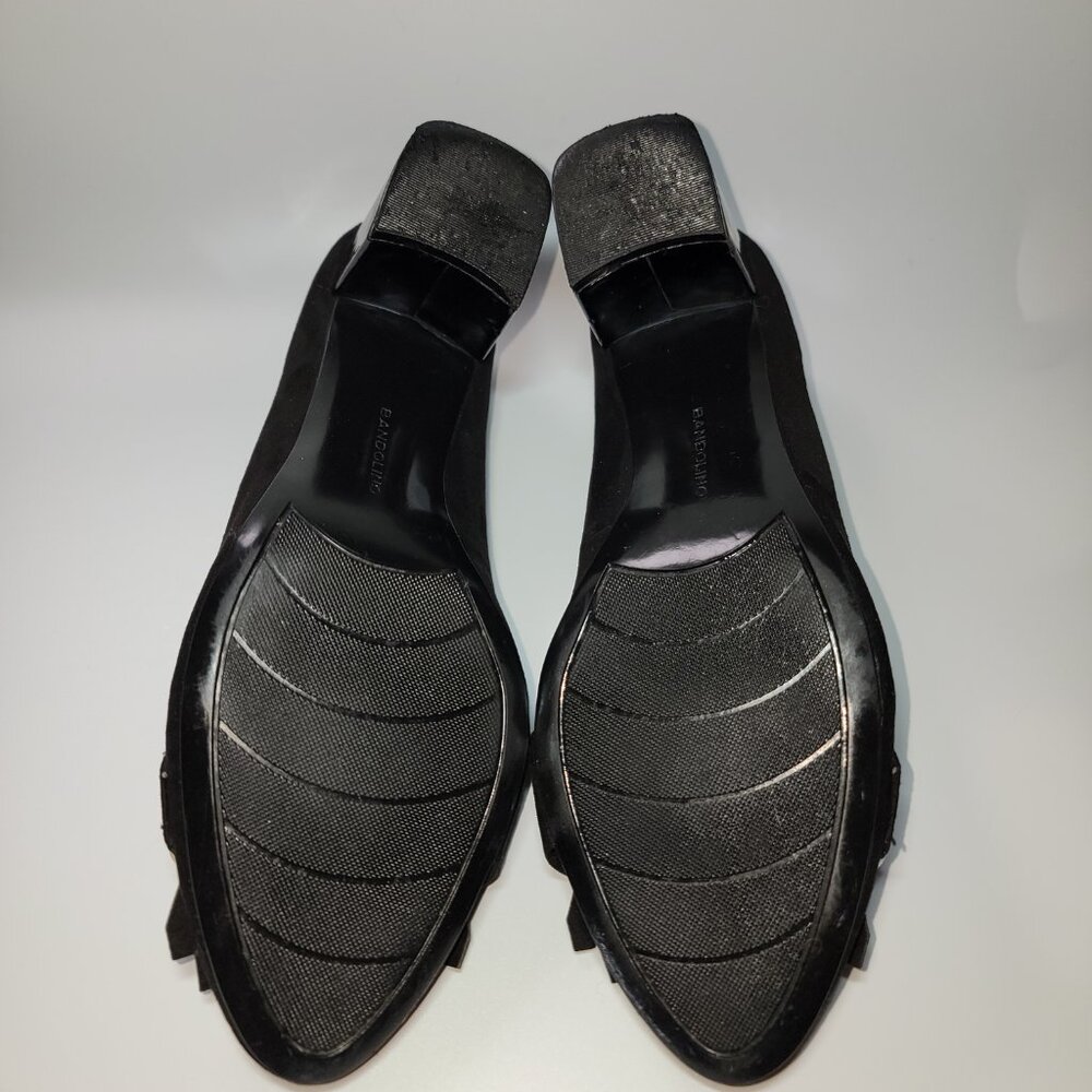 Bandolino Women's Black Suede & Patent Leather Chunk Heals Classic US Size 8.5 - Picture 8 of 10